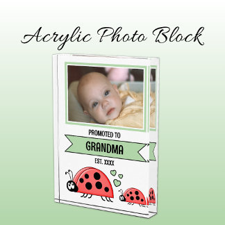 Bloque Para Fotos Promoted to grandma ladybugs green