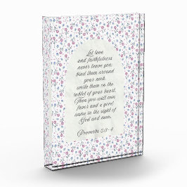 Bloque Para Fotos Proverbios 3:3–4 Escritura Floral