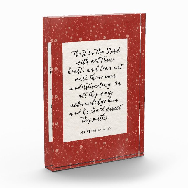 Bloque Para Fotos Proverbios 3:5-6 KJV Biblia Verse imagen (Izquierda)