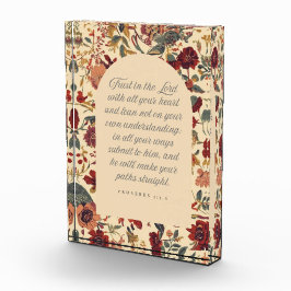 Bloque Para Fotos Proverbs 3:5–6 Trust in the Lord Vintage Floral