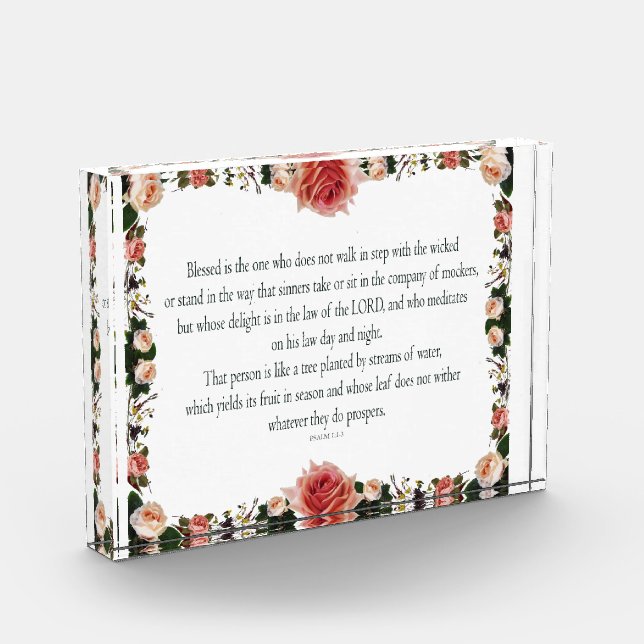 Bloque Para Fotos Psalm 1 with Flower Borders (Izquierda)