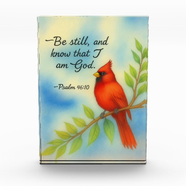 Bloque Para Fotos Psalm 46:10 Be Still Red Cardinal Scripture Nature (Anverso)