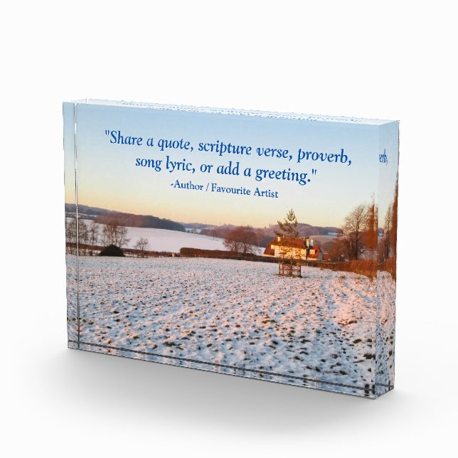 Bloque Para Fotos Puesta de sol de invierno en inglés - Personalizad (Derecha)