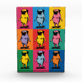 Bloque Para Fotos Pugs Divertidos en Monopatines Cuadrícula de Arte 
