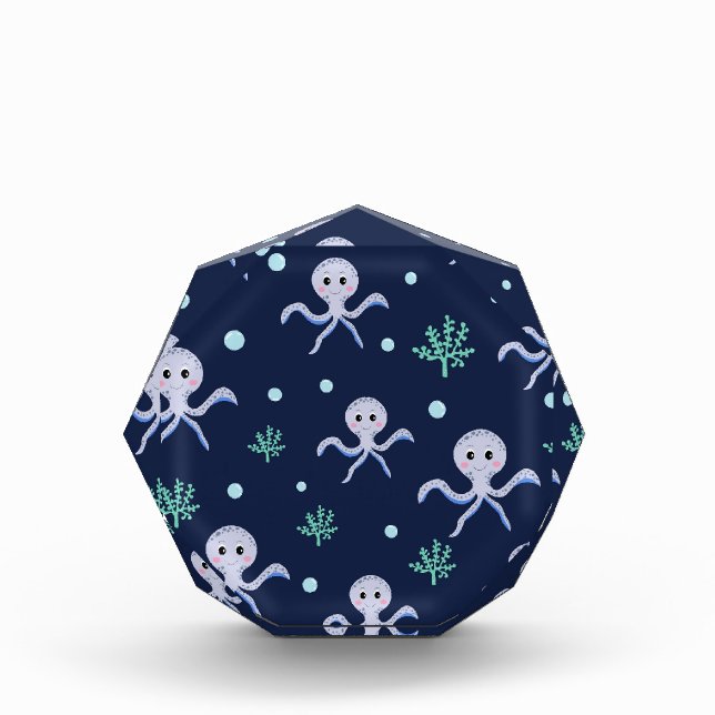 Bloque Para Fotos Pulpo bajo el mar patrón para niños (Anverso)