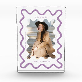 Bloque Para Fotos Quirky Purple Wavy Line Graduate Keepsake