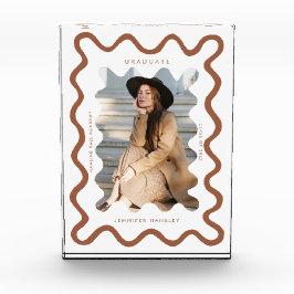Bloque Para Fotos Quirky Terracotta Wavy Line Graduate Keepsake