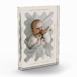 Bloque Para Fotos Quirky Wavy Frame Newborn Keepsake Beige