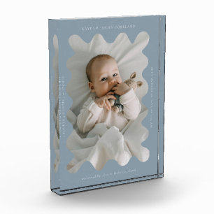 Bloque Para Fotos Quirky Wavy Frame Newborn Keepsake Blue