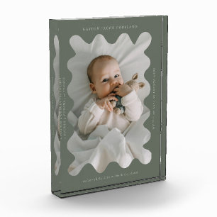 Bloque Para Fotos Quirky Wavy Frame Newborn Keepsake Green