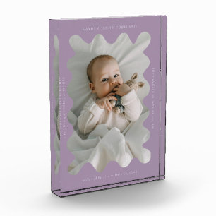 Bloque Para Fotos Quirky Wavy Frame Newborn Keepsake Purple