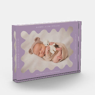 Bloque Para Fotos Quirky Wavy Purple Frame Newborn Keepsake