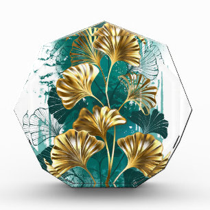 Bloque Para Fotos Rama con hojas doradas Ginko Biloba
