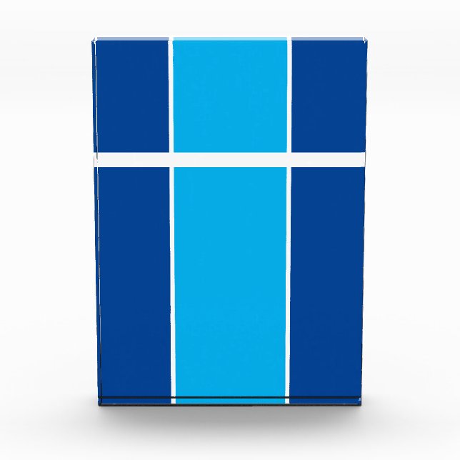 Bloque Para Fotos Rayas de Carreras del panel dividido azul brillant (Anverso)