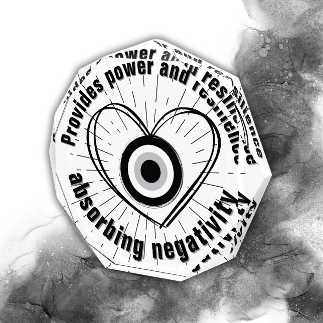 Bloque Para Fotos Rays, Heart, Black Evil Eye Protection monograma | (Subido por el creador)