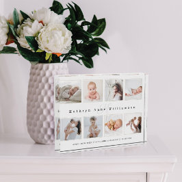 Bloque Para Fotos Recién Nacido Nacimiento Estadísticas Collage de f