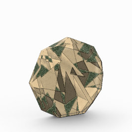 Bloque Para Fotos Recorte triangular beige sobre el "fondo verde osc