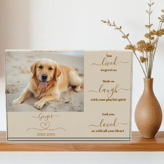 Bloque Para Fotos Recuerdo conmemorativo del perro- (Dog Memorial Remembrance- Photo Block us)