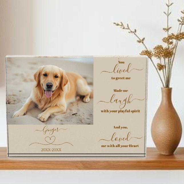 Bloque Para Fotos Recuerdo conmemorativo del perro- (Dog Memorial Remembrance- Photo Block-me)