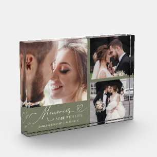 Bloque Para Fotos Recuerdos Hechos con Amor Boda Verde Salvia