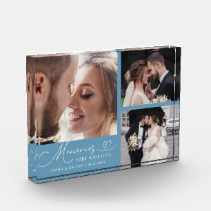 Bloque Para Fotos Recuerdos Hechos con Amor Denim Azul Boda