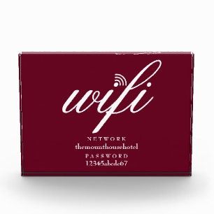 Bloque Para Fotos Red Burgundy Sign de Red Wifi y Contraseña