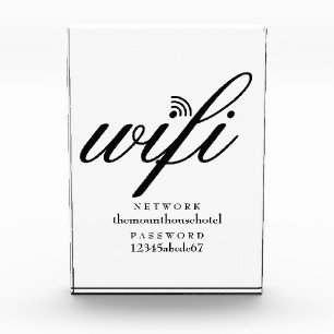 Bloque Para Fotos Red moderna de Wifi y contraseña firmar