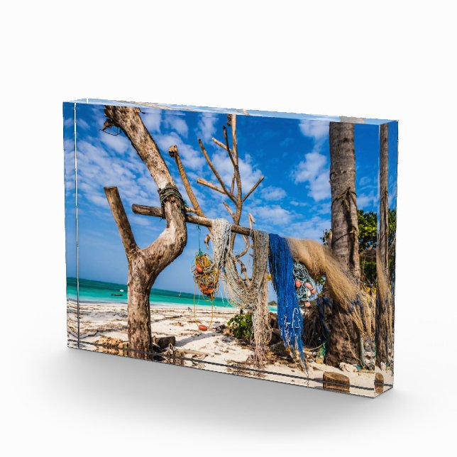 Bloque Para Fotos Redes de pesca que se secan en la playa (Derecha)