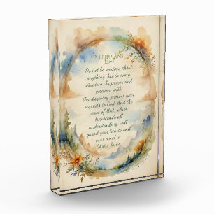 Bloque Para Fotos Regalo de ánimo cristiano Filipenses 4:6–7