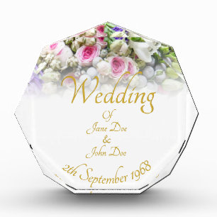 Bloque Para Fotos Regalo de Boda - Novia con ramo de novia colorido