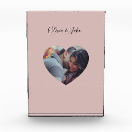 Bloque Para Fotos Regalo de Boda personalizado Heart Photo Newlyweds