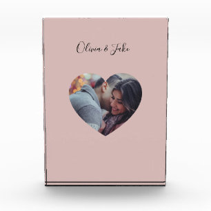 Bloque Para Fotos Regalo de Boda personalizado Heart Photo Newlyweds