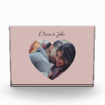 Regalo de Boda personalizado Heart Photo Newlyweds