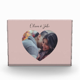 Bloque Para Fotos Regalo de Boda personalizado Heart Photo Newlyweds