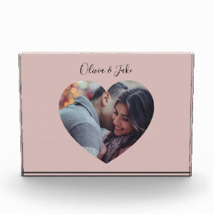 Bloque Para Fotos Regalo de Boda personalizado Heart Photo Newlyweds