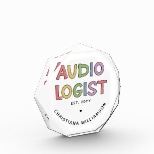 Bloque Para Fotos Regalo de graduación de Audiología Audióloga Perso
