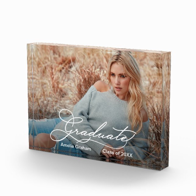 Bloque Para Fotos Regalo de graduación de guión elegante para gradua (Derecha)