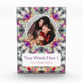 Bloque Para Fotos Regalo de Navidad personalizado gris rojo púrpura 