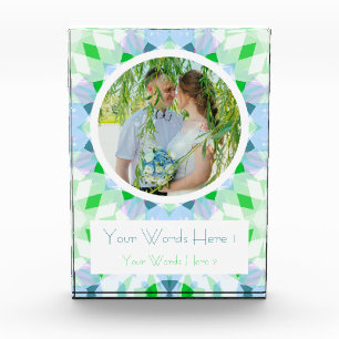 Bloque Para Fotos Regalo fotográfico de Boda de Estrella Verde Azul 