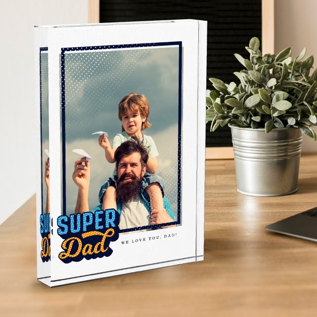 Bloque Para Fotos Regalo fotográfico de historietas de Super Dad par (Subido por el creador)