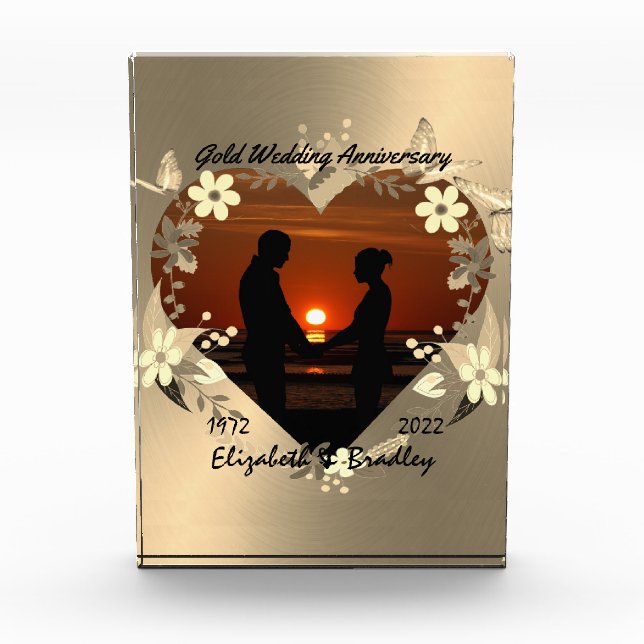Bloque Para Fotos Regalo fotográfico personalizado del 50° Aniversar (Anverso)