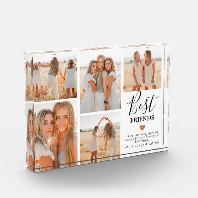 Bloque Para Fotos Regalo moderno de Best Friends Grid Keepsake (Izquierda)