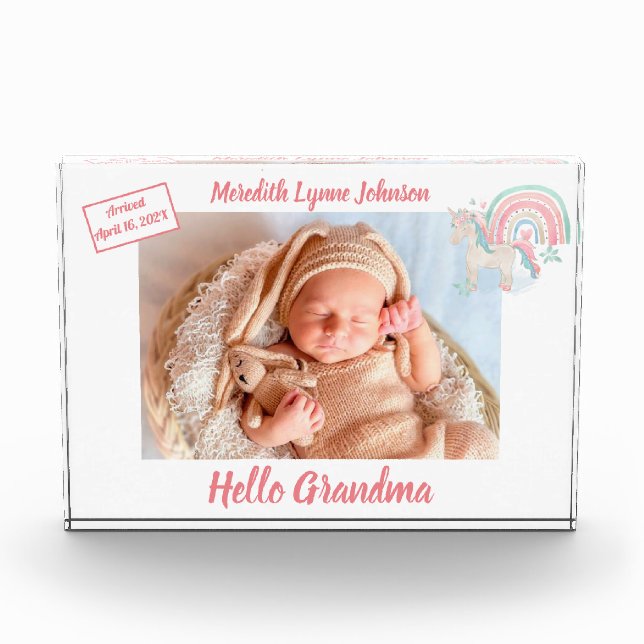 Bloque Para Fotos Regalo para la abuela recién nacida (Anverso)