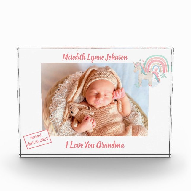 Bloque Para Fotos Regalo para la abuela recién nacida (Anverso)