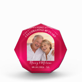 Bloque Para Fotos Regalo Personalizado Elegante Rubí para 40 Anivers