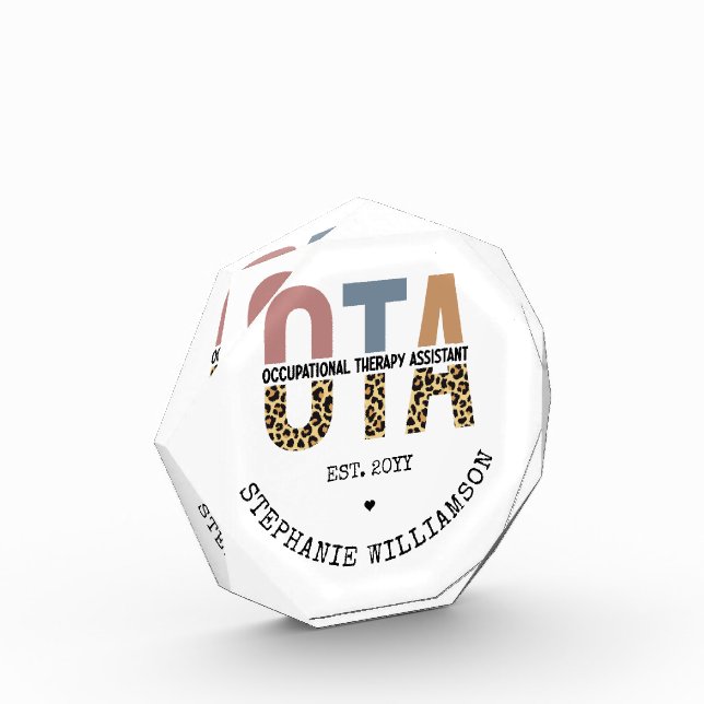 Bloque Para Fotos Regalos de personalizado OTA de Auxiliar de Terapi (Izquierda)