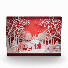 Bloque Para Fotos Renos 3D y personas en las aldeas