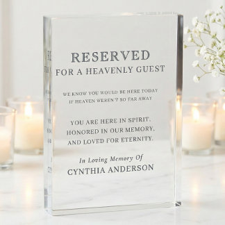 Bloque Para Fotos Reserved for Heavenly Guest Wedding Memorial