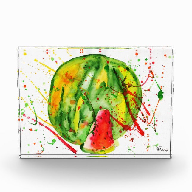 Bloque Para Fotos Resumen de la sandía acuática brillante (Anverso)