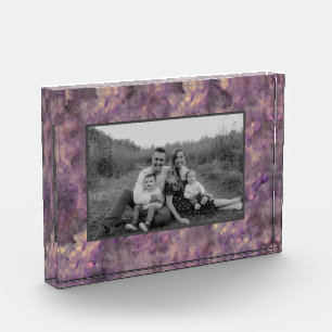 Bloque Para Fotos Resumen de piedra granítica de cuarzo morado